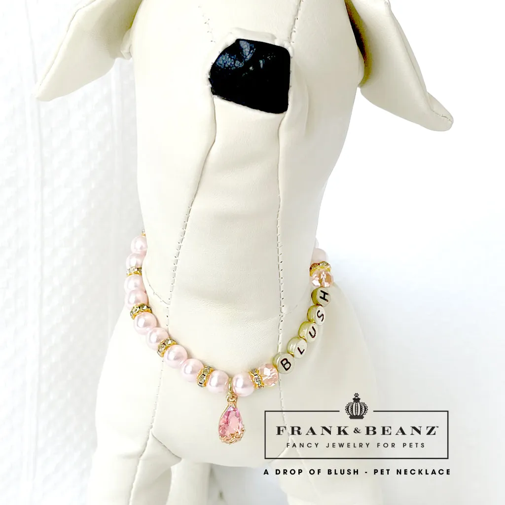 Drop of Blush Pearl Dog Necklace Cat Necklace Luxury Pet Jewelry