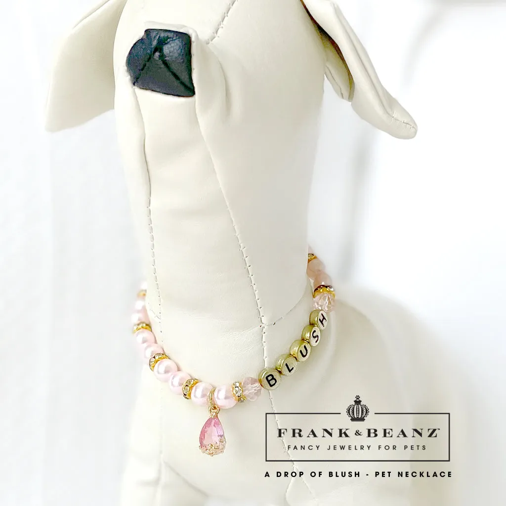 Drop of Blush Pearl Dog Necklace Cat Necklace Luxury Pet Jewelry