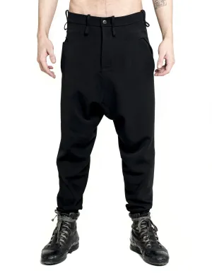 Dropped-Crotch Wool Pants