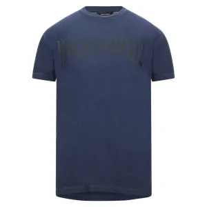 DSQUARED2 Black Logo Printed T-Shirt Navy Blue