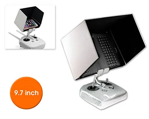 DSstyles 9.7"FPV Monitor Sombrilla Sun Hood para iPad Air, DJI Inspire 1 Inspire 2, Phantom 4 Phantom 3 Pro / Adv Transmisor Control Remoto Quick Release Soporte para iPad Clip Mount