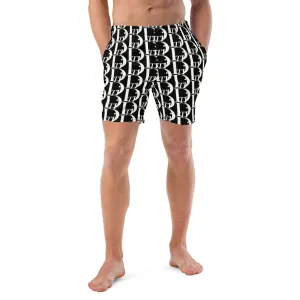 DTI Black/ White Pattern Men's swim trunks