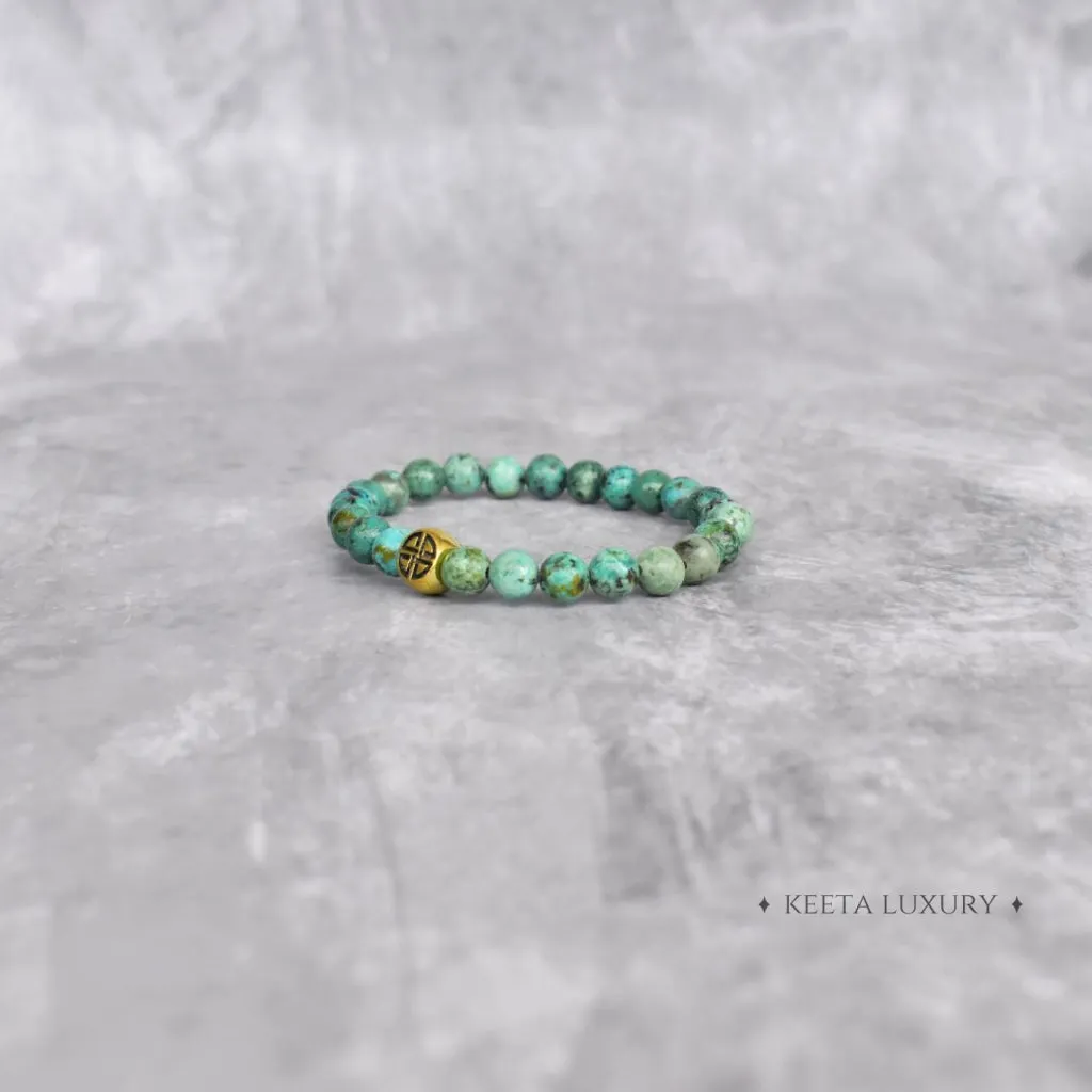 Dual Elemental  - Turquoise & Lava Beads Bracelet