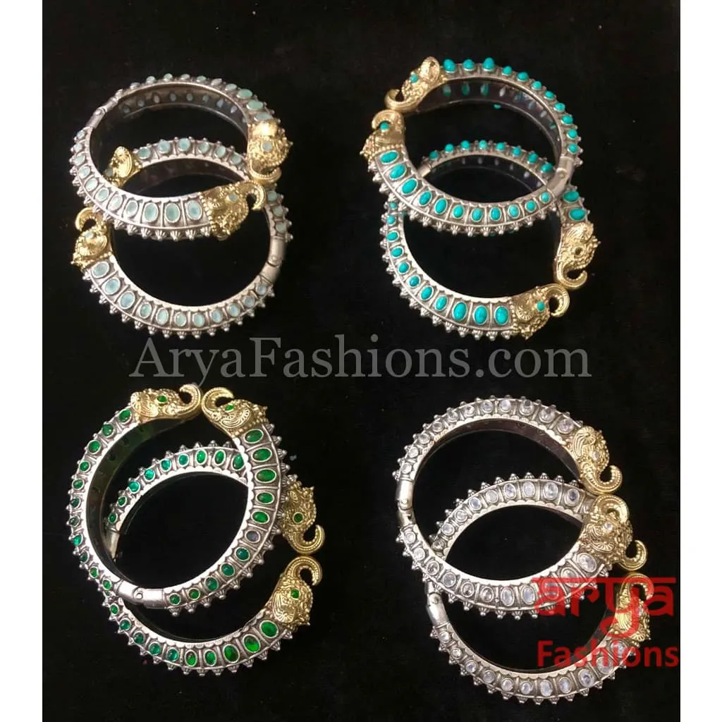 Dual Tone Elephant Theme Tribal Kada Bangles