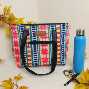 Dual Zip Fusion Tote Pink Southwestern Prints with Graphic Design