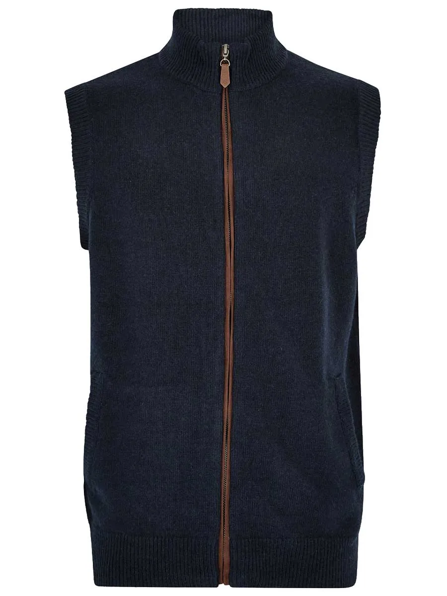 DUBARRY Upperwood Wool Blend Knit Gilet - Men's - Navy