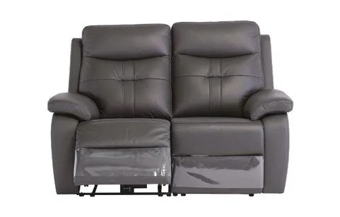 Dublin Leather Electric 2 Seater Recliner - Charcoal