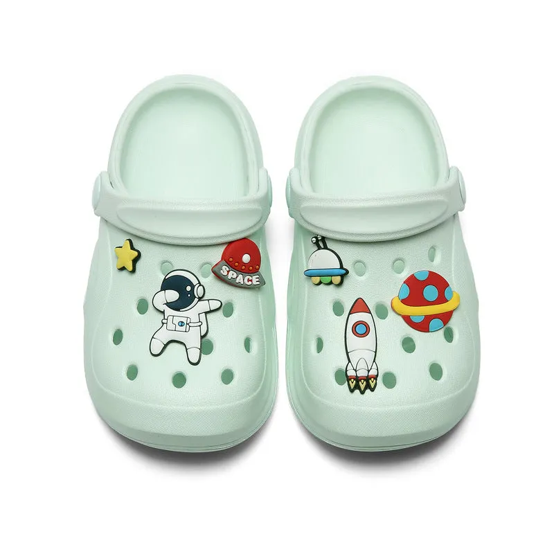 Dunnmall Children's Hole Shoes Summer Boys and Girls Non-Slip Soft Bottom Baby Cute Space Cartoon Indoor Beach Slippers