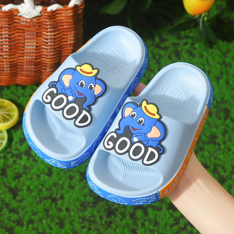 Dunnmall Children's Slippers Summer Cartoon Cute Non-Slip Soft Bottom Children Indoor Bath Boys and Girls Home Bathroom Slippers