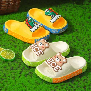 Dunnmall Children's Slippers Summer Cartoon Cute Non-Slip Soft Bottom Children Indoor Bath Boys and Girls Home Bathroom Slippers