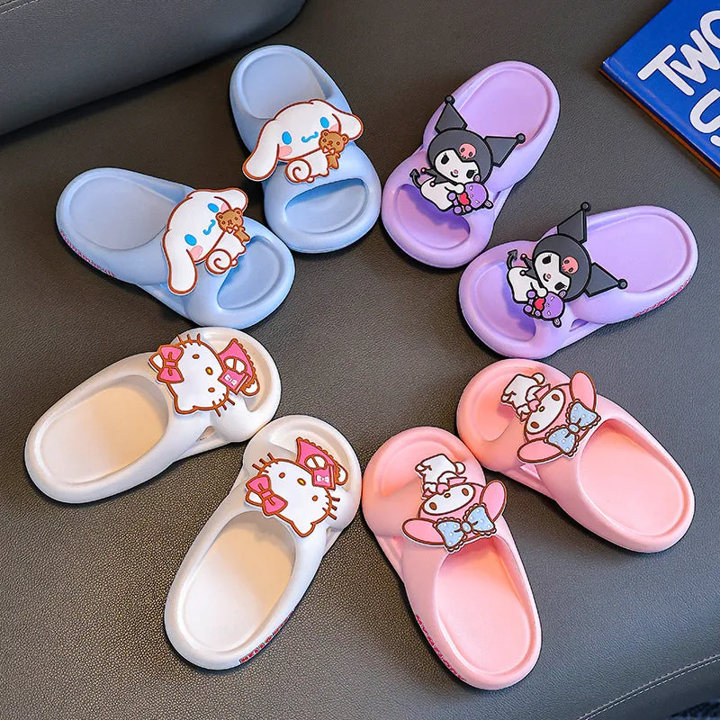 Dunnmall Sanrio Children's Sandals Summer Cartoon Boys and Girls Indoor Non-Slip Soft Bottom Children Teens Babies Slippers