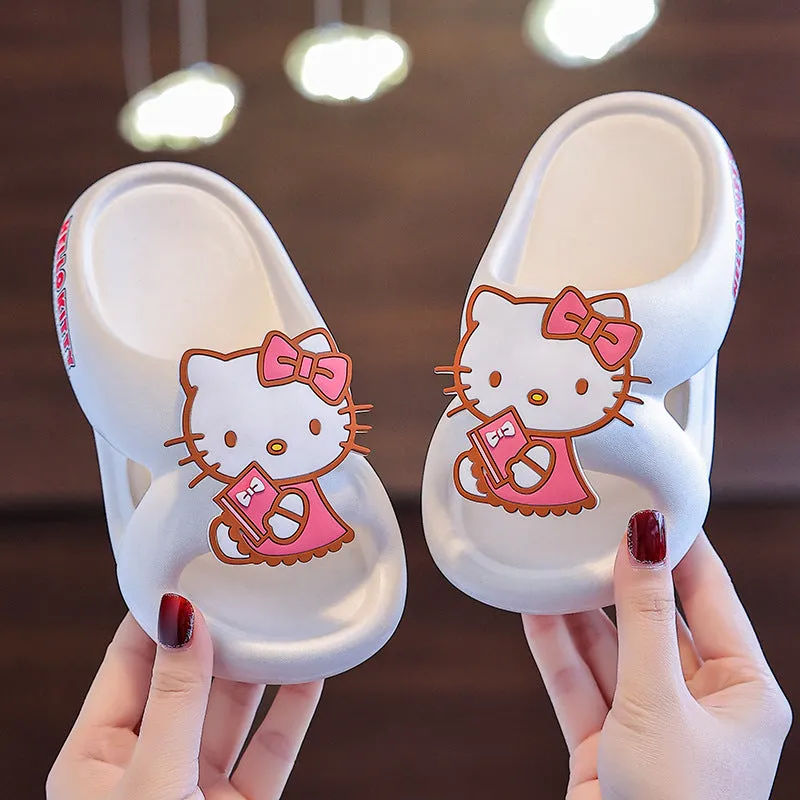 Dunnmall Sanrio Children's Sandals Summer Cartoon Boys and Girls Indoor Non-Slip Soft Bottom Children Teens Babies Slippers