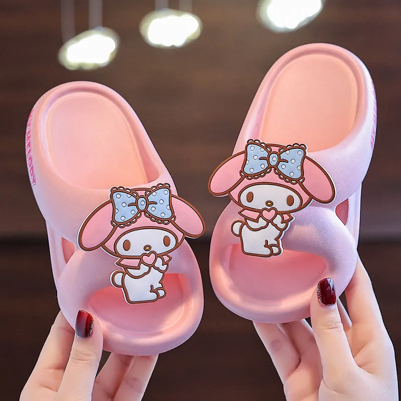 Dunnmall Sanrio Children's Sandals Summer Cartoon Boys and Girls Indoor Non-Slip Soft Bottom Children Teens Babies Slippers