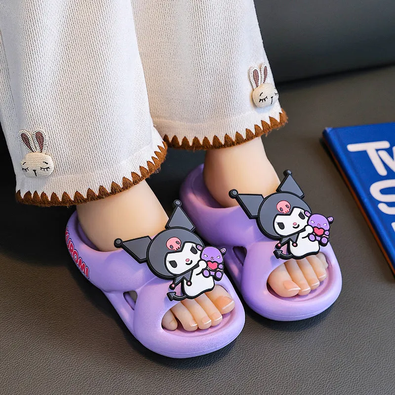 Dunnmall Sanrio Children's Sandals Summer Cartoon Boys and Girls Indoor Non-Slip Soft Bottom Children Teens Babies Slippers