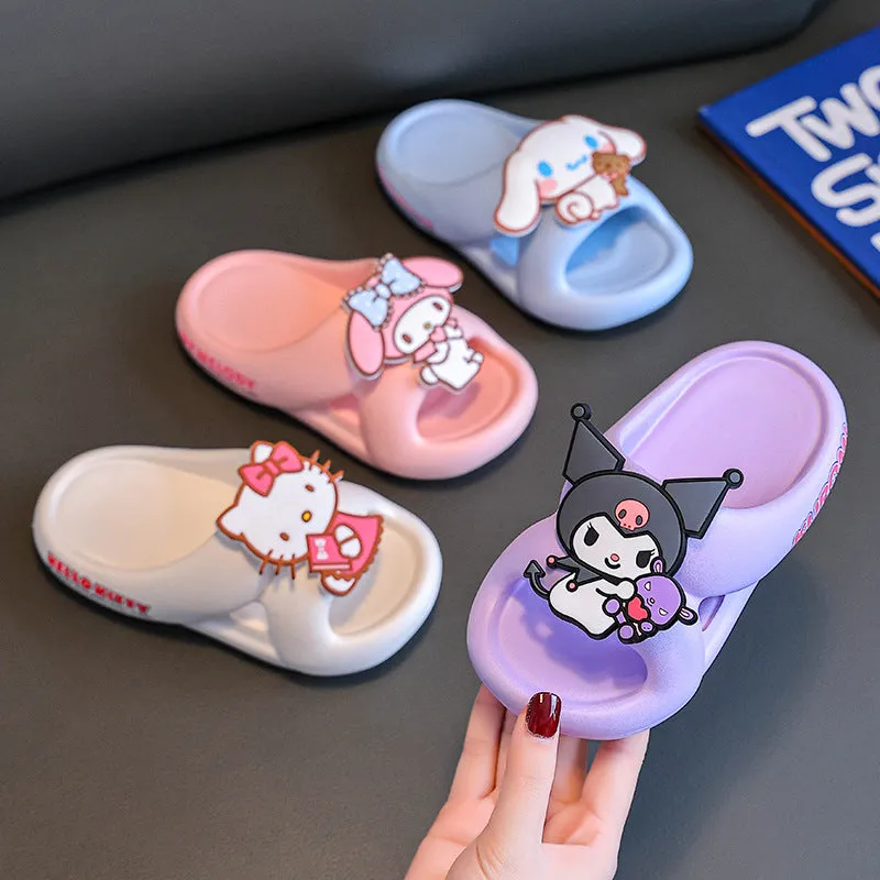 Dunnmall Sanrio Children's Sandals Summer Cartoon Boys and Girls Indoor Non-Slip Soft Bottom Children Teens Babies Slippers