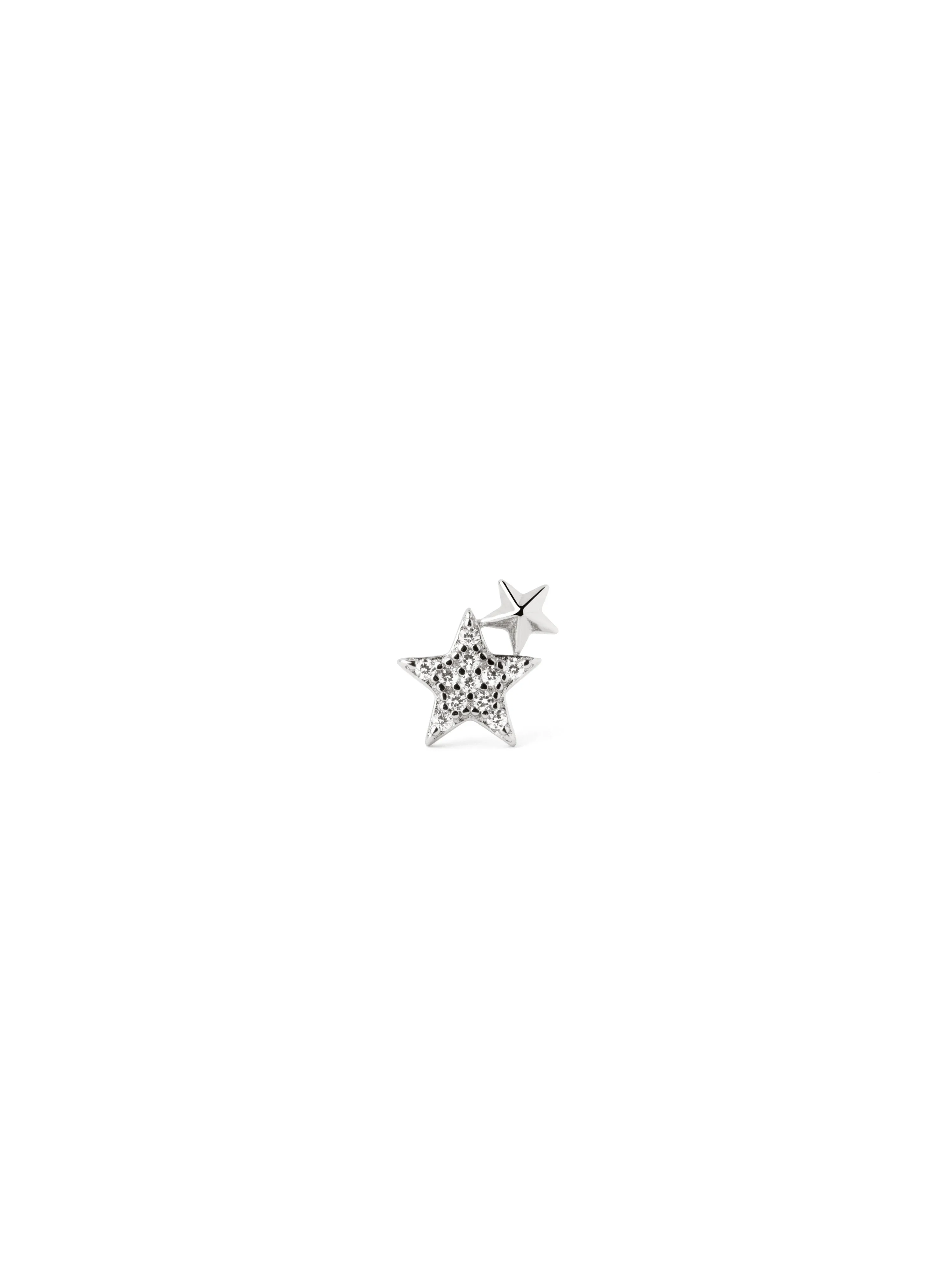 Duo Stars Silver Single Earring