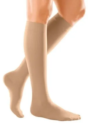 Duomed Soft Class 2 Below Knee Compression Stockings Closed Toe Sand XXL