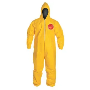 DuPont™ Tychem® 2000 Coveralls with Attached Hood, Serged Seams, Yellow, 4X-Large, QC127S-4XL