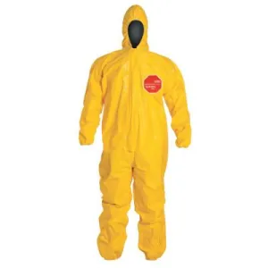 DuPont™ Tychem® 2000 Coveralls with Attached Hood, Taped Seams, Yellow, Large, QC127T-LG