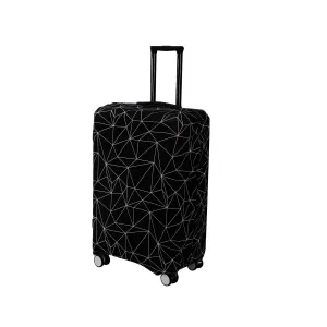 Durable 180 GSM Suitcase Covers S/M/L -Size for Trolley Suitcase, Black Geometric Abstract