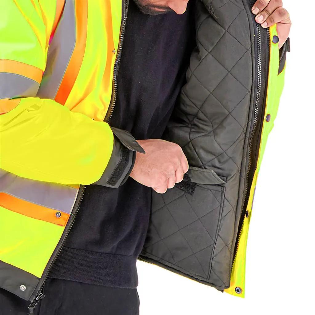 DuraDrive Basic 6-in-1 Yellow Hi-Vis Insulated Safety Traffic Winter Jacket