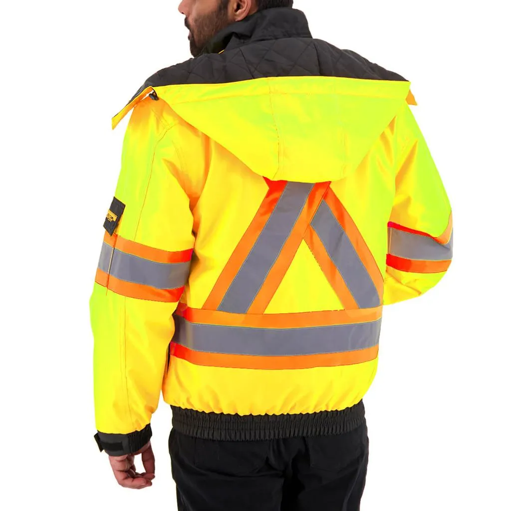 DuraDrive Basic 6-in-1 Yellow Hi-Vis Insulated Safety Traffic Winter Jacket