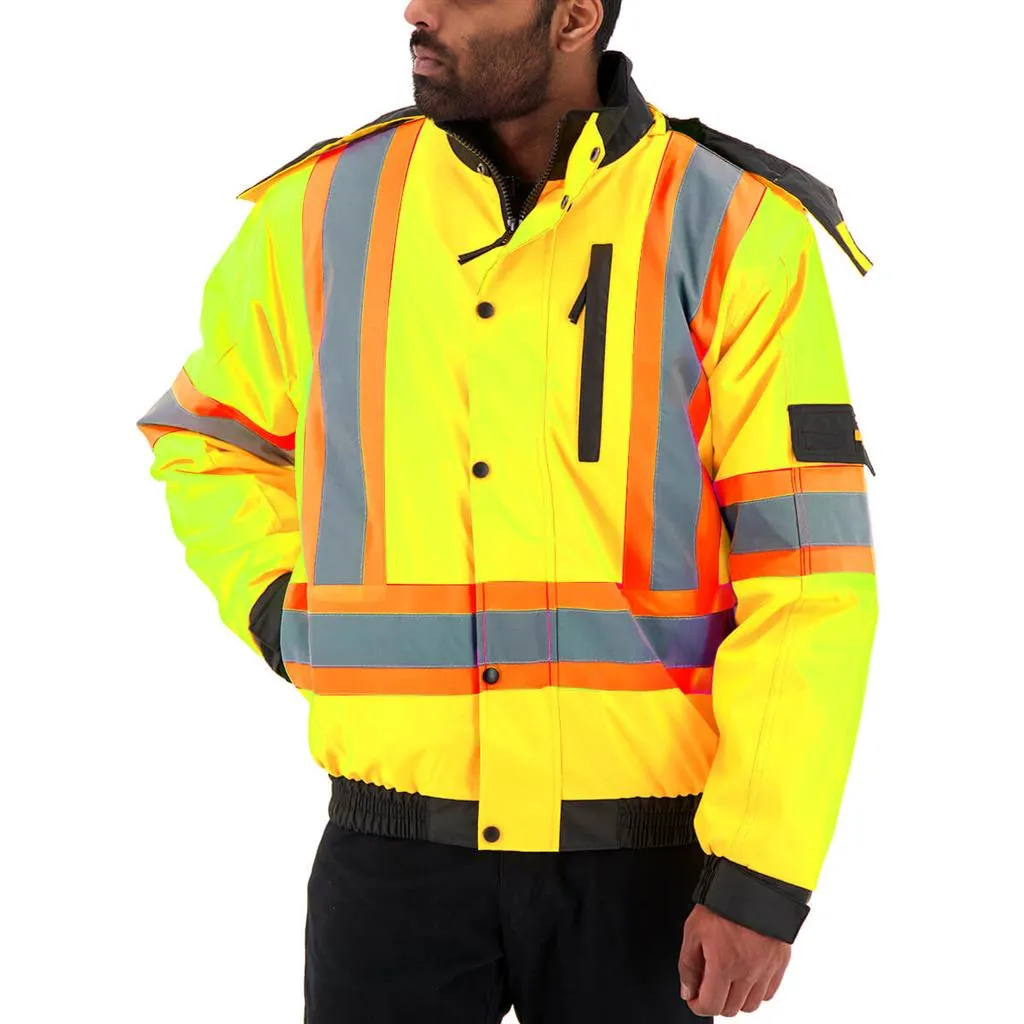 DuraDrive Basic 6-in-1 Yellow Hi-Vis Insulated Safety Traffic Winter Jacket