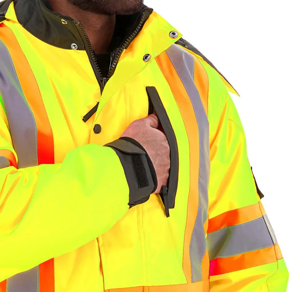 DuraDrive Basic 6-in-1 Yellow Hi-Vis Insulated Safety Traffic Winter Jacket