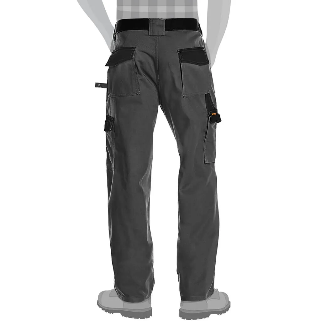 DuraDrive Men's Grey 65% Polyester/35% Cotton Two Tone Tradesman Double Knee Cargo Work Pant