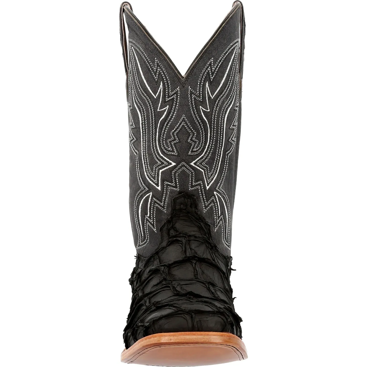 Durango Mens Premium Western Matte Black Pirarucu Cowboy Boots