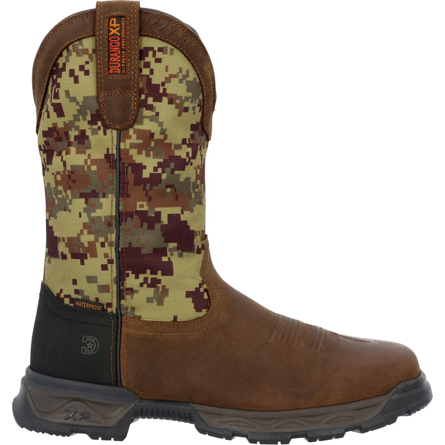 Durango Mens Ranger XP ST WP Brown/Digi Camo Leather Work Boots