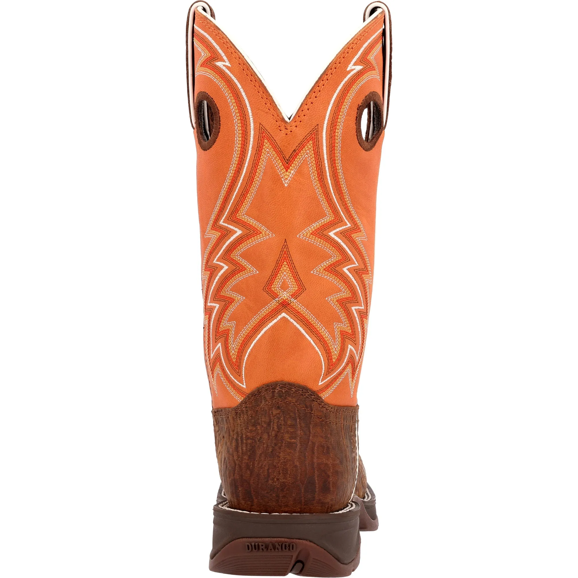 Durango Men's Rebel Cedar Bark And Monarch Orange Leather Square Toe Boot DDB0392