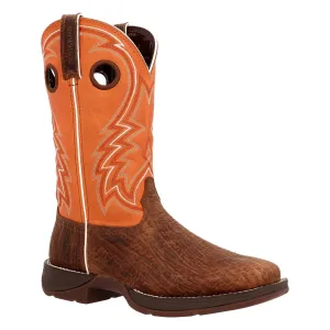 Durango Men's Rebel Cedar Bark And Monarch Orange Leather Square Toe Boot DDB0392