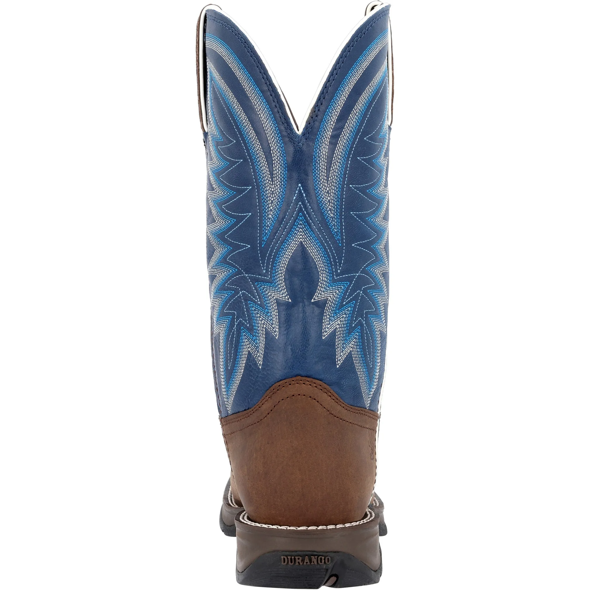 Durango Men's Rebel Saddle Brown Denim Blue Leather Square Toe Boot DDB0429