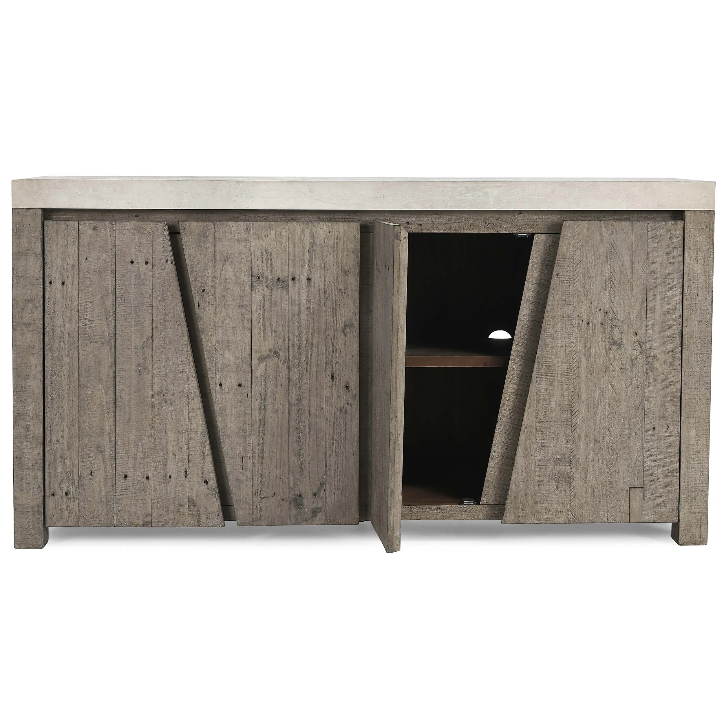 Durant 4 Door Sideboard, Distressed Gray