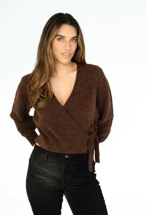 Dusk Wrap Top in Chocolate