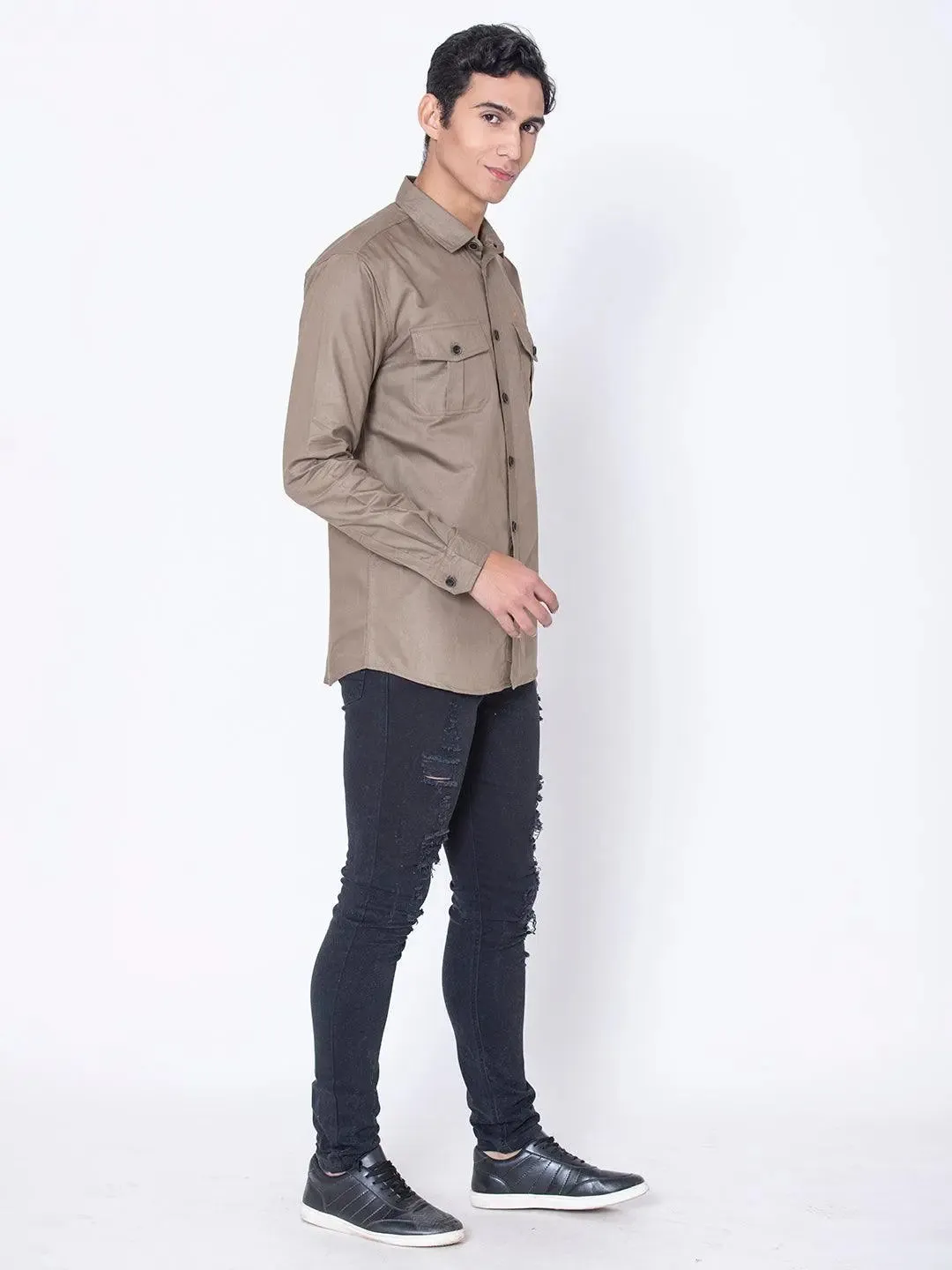 Dust Brown Double Pocket Shirt