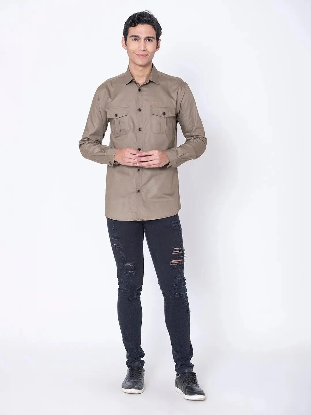 Dust Brown Double Pocket Shirt