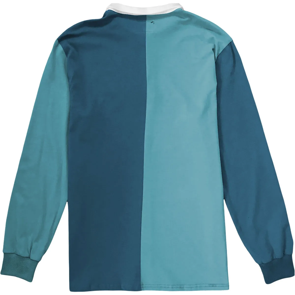 Dusty Blue And Light Blue Two Tone Split Long Sleeve Rugby Shirt