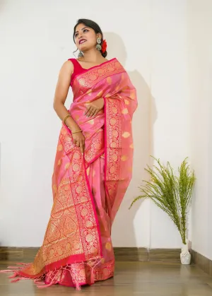 Dusty Pink Saree in Organza