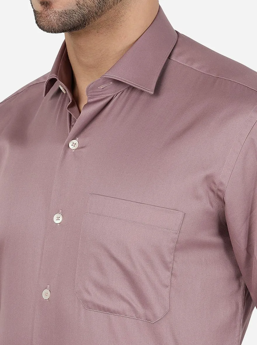 Dusty Pink Solid Slim Fit Formal Shirt | Metal