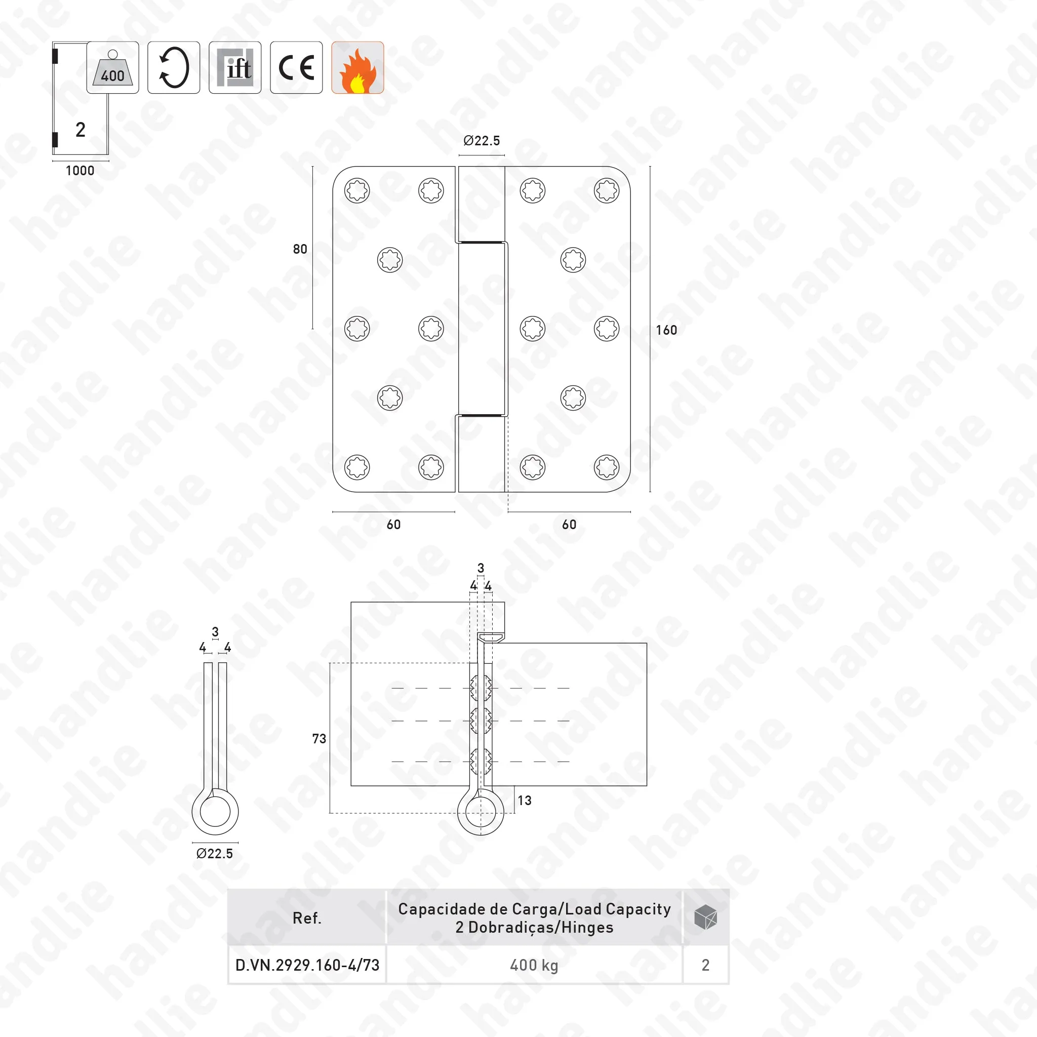 D.VN.2929 VBRplus - Dobradiça VARIANT VN VBR plus para portas pesadas até 400Kgs - Inox | SIMONSWERK