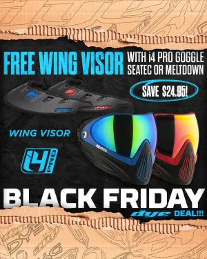 DYE I4 PRO GOGGLE - MELTDOWN BLK/RED - INCLUDES FREE VISOR BLACK FRIDAY SPECIAL