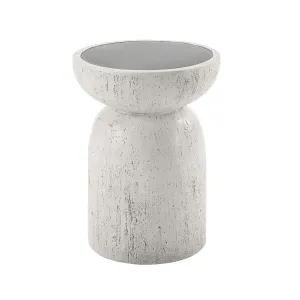 Dylana - Natural Fiber Concrete Accent Table - Gray