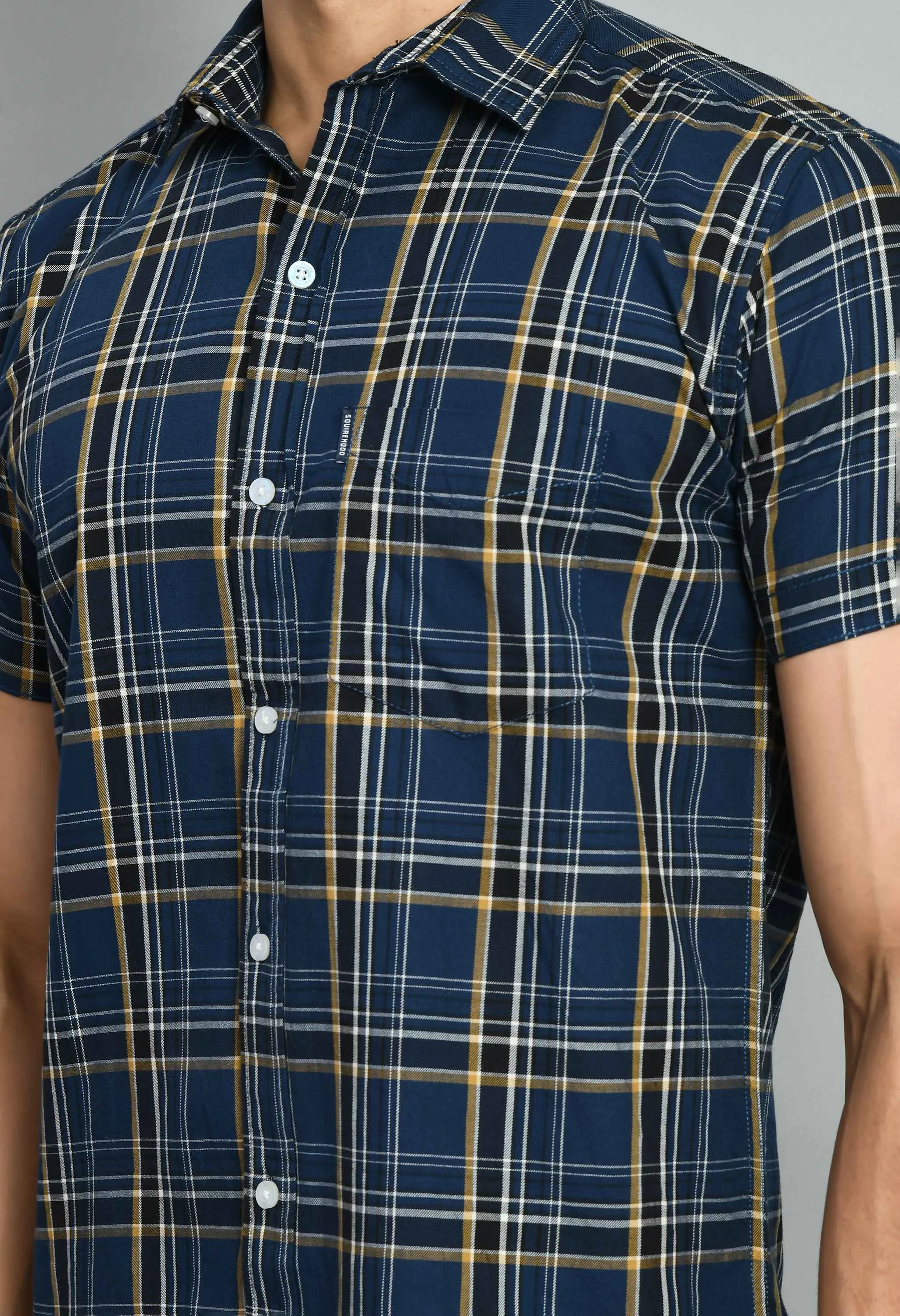 Dynamic Checked Blue Shirt