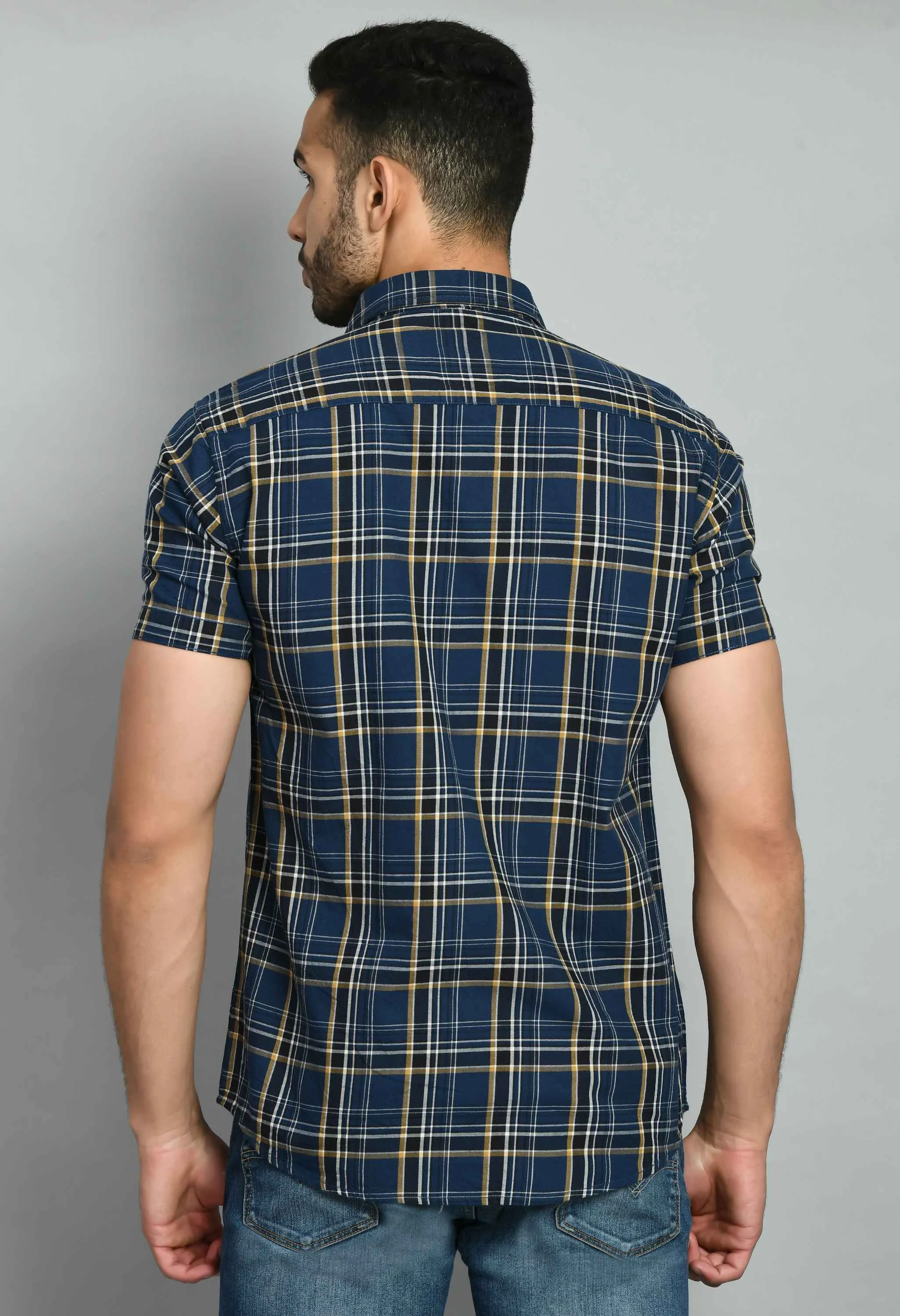 Dynamic Checked Blue Shirt