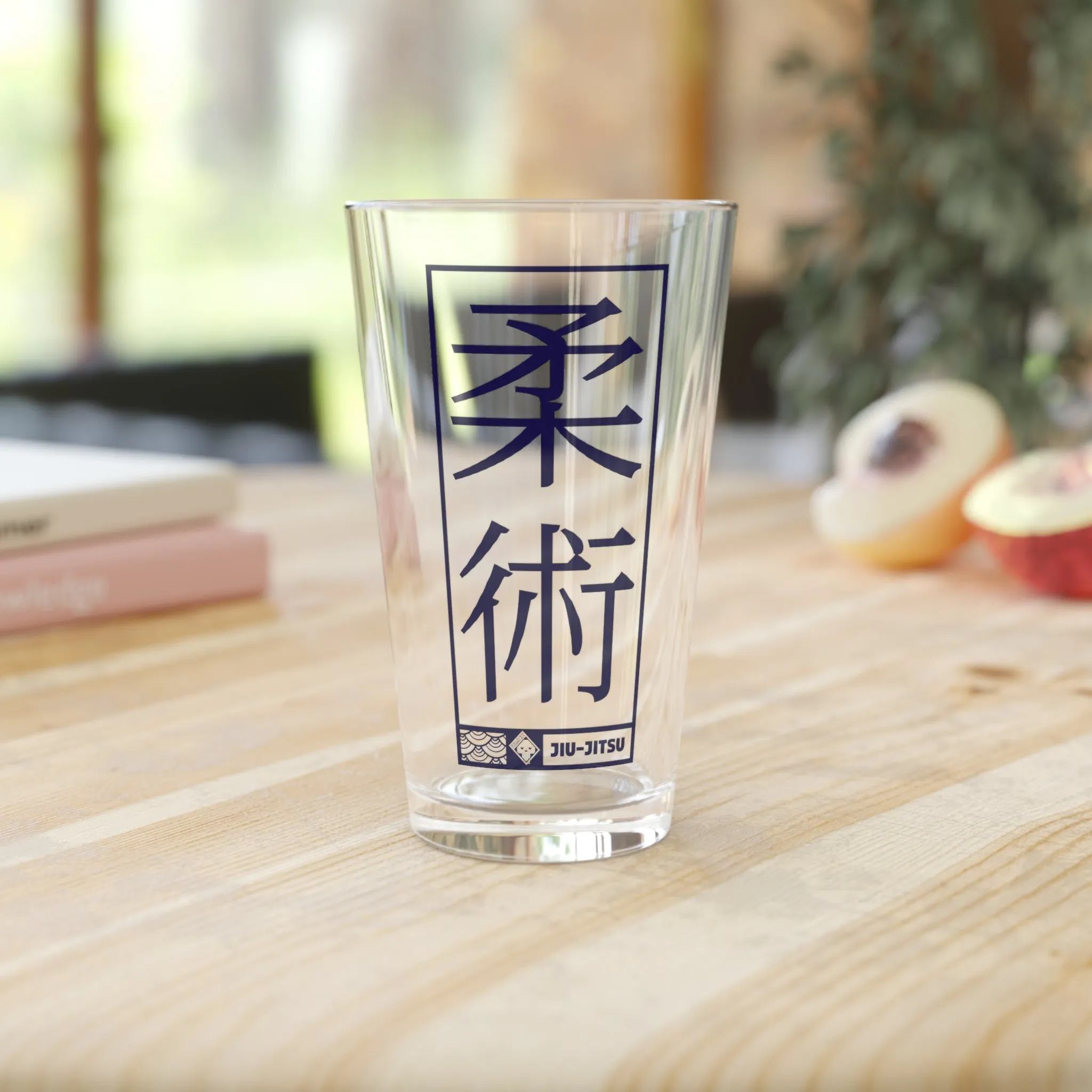 Dynamic Discipline: Jiu-Jitsu Moves Engraved Pint Glass for Enthusiasts, 16oz