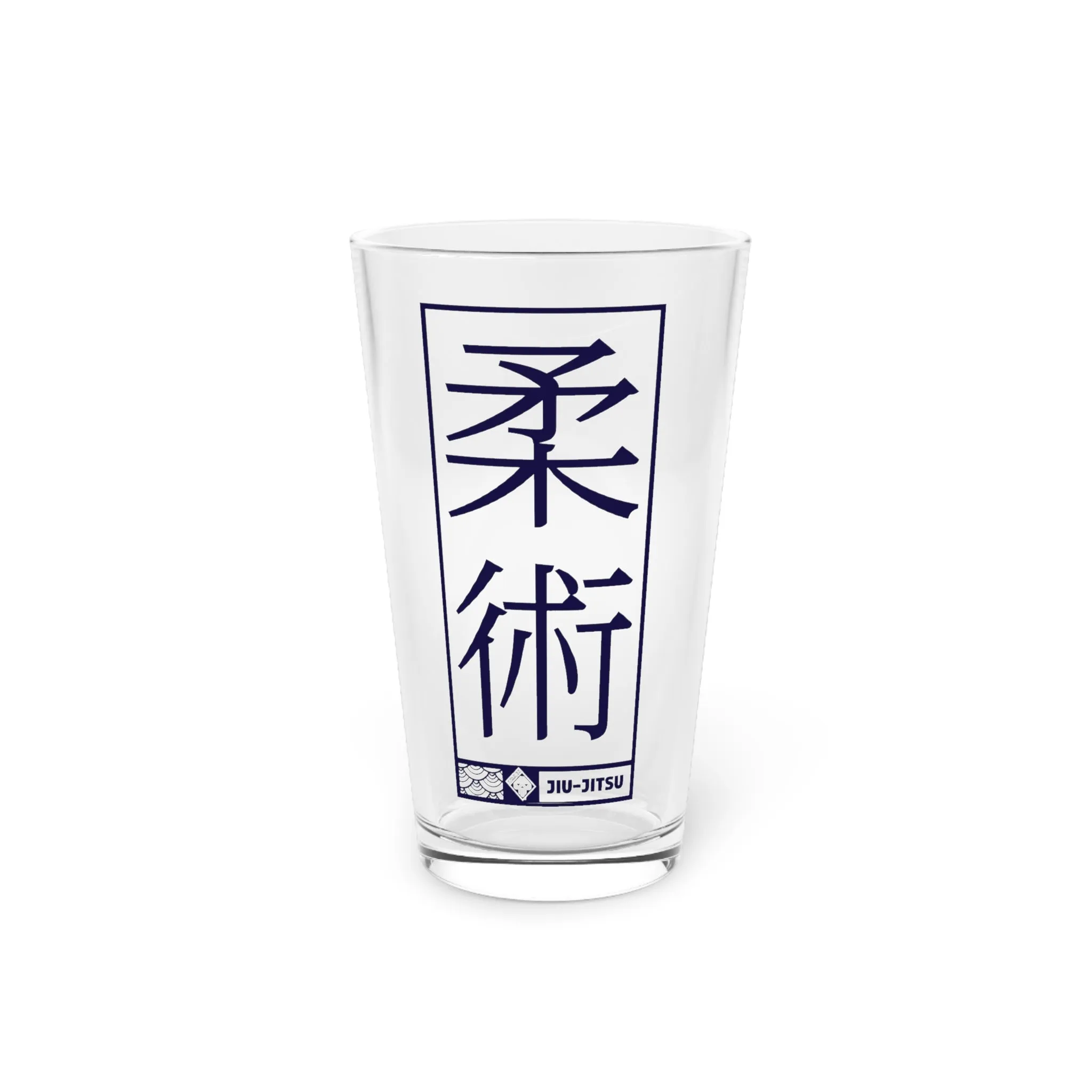 Dynamic Discipline: Jiu-Jitsu Moves Engraved Pint Glass for Enthusiasts, 16oz