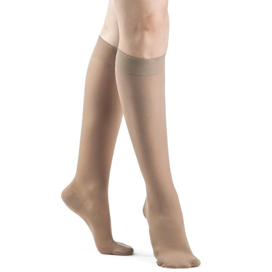 Dynaven Opaque Women's Knee High 30-40 mmHg w/ Silicone Top