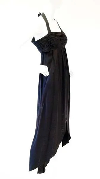 Early 1980s Chanel Silk Camellia Evening Dress